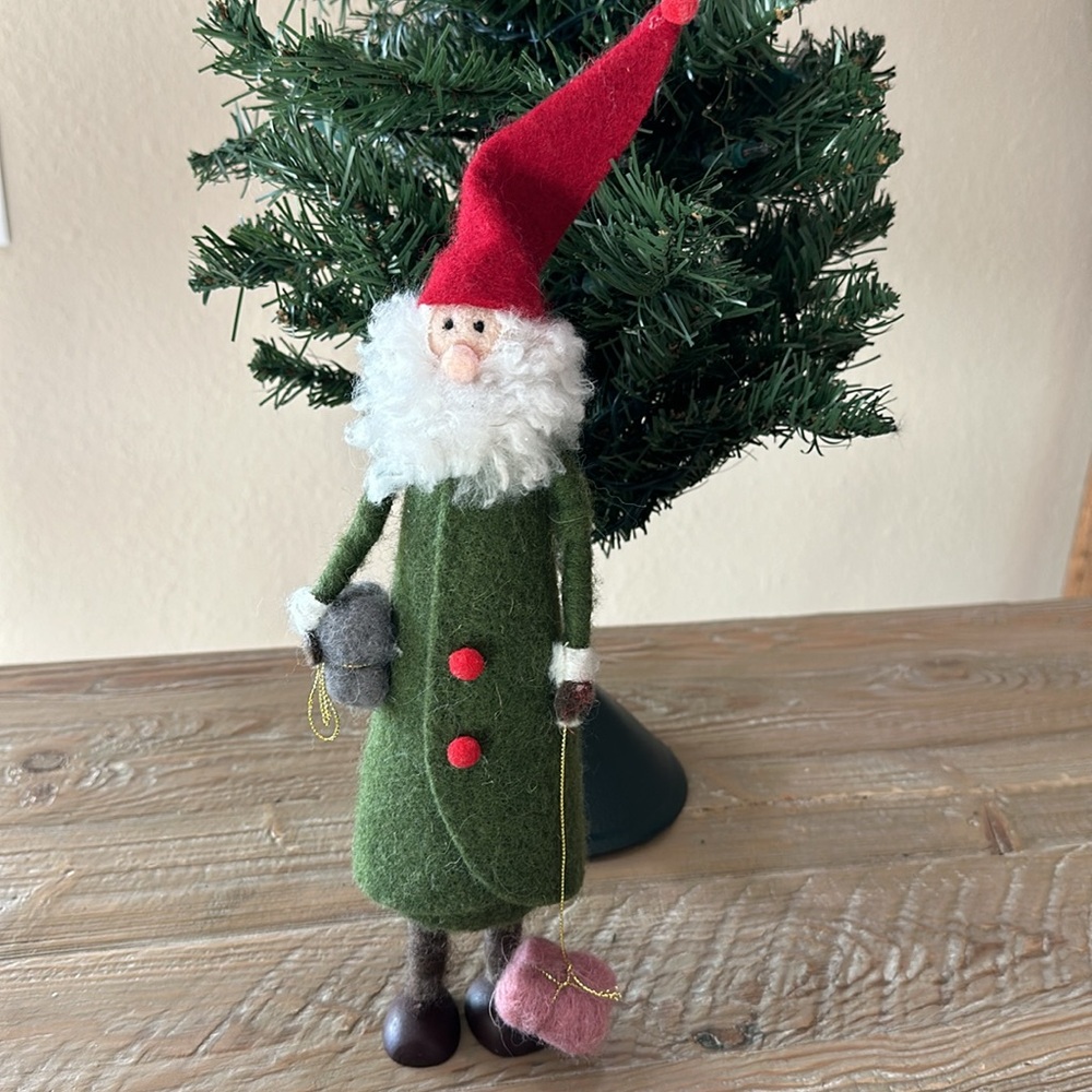 Wool Felt Santa w/Red Hat